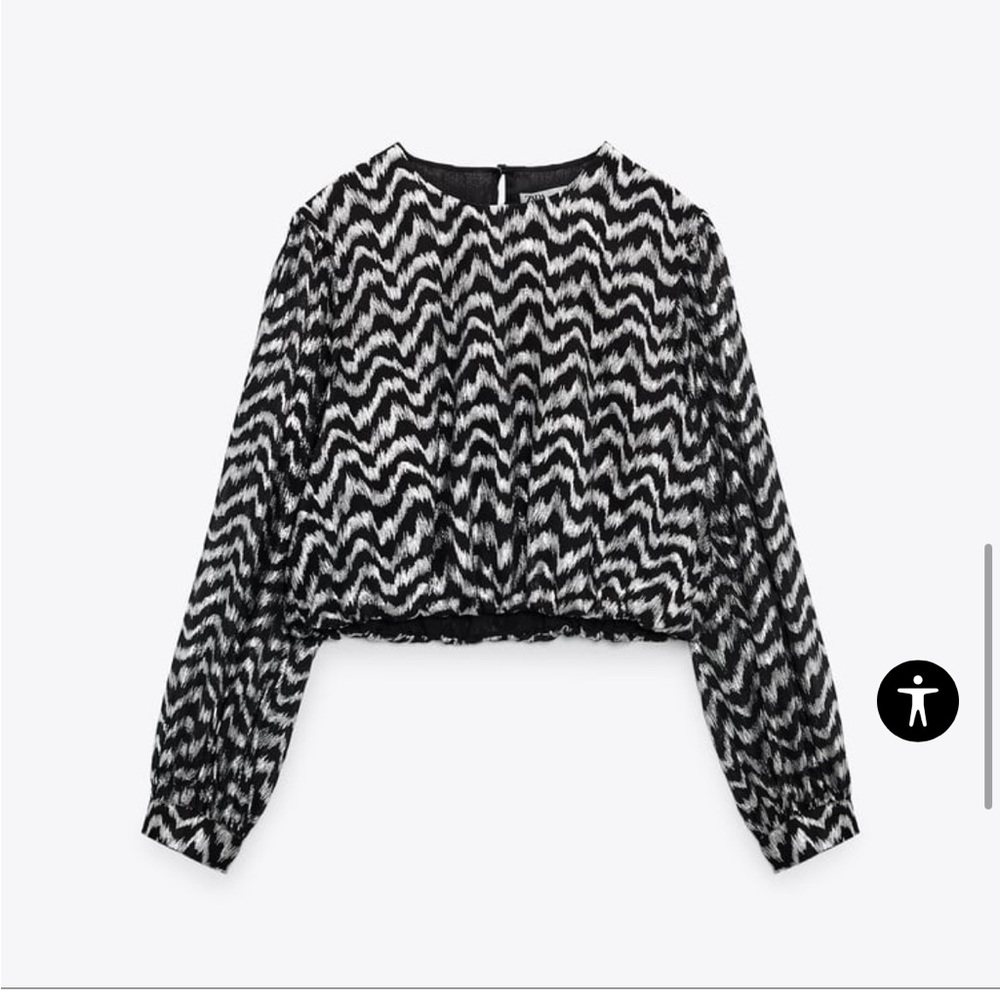 Zara NWT medium blouse with silver design